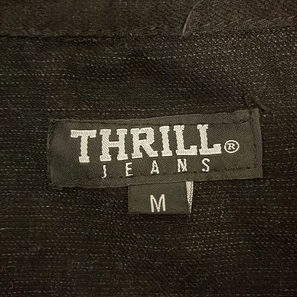 THRILL JEANS BLACK DISTRESSED RIPPED DEMIN SHACKET - Picture 6 of 6